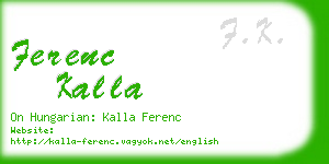 ferenc kalla business card